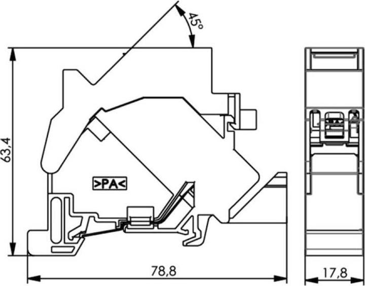Actual product image Telegärtner Module carrier,DIN rail,incl.1xAMJ-S module, 1-pack, DIN rail connector, T568B (Keystone)