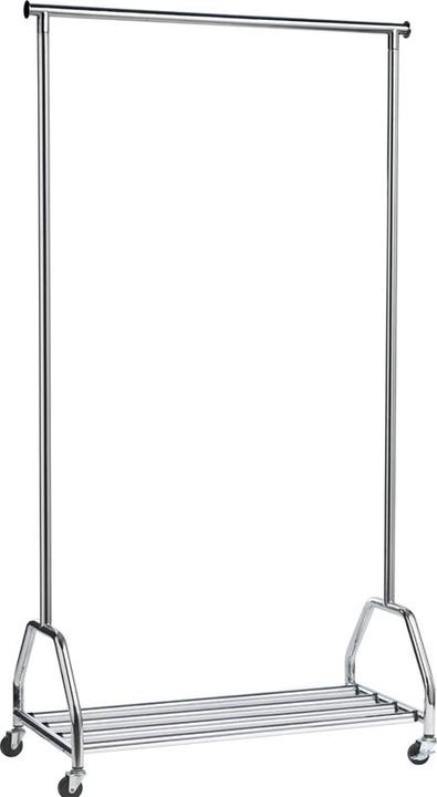 Produktbild Unilux Kleiderständer GROOM, silber mobile Reihengarderobe, mit Rollen und Gepäckablage