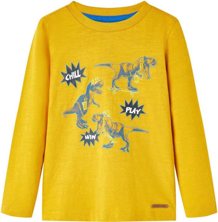 VidaXL Kinder-Langarmshirt Ocker 128,Material: 100 (128)