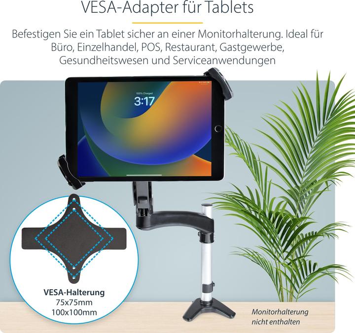 Actual product image StarTech COM VESA Tablet Mount for Monitor Arm - Anti-Theft Tablet Mount for 20.06-31.75c