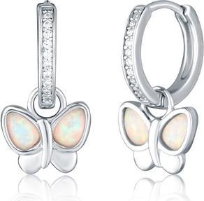 Produktbild JVD Silver Hoop Earrings 2in1 With Butterflies
