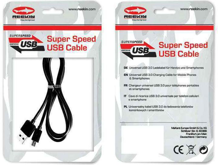 Produktbild Reekin USB 3.0 Kabel - Male-Female - 1,0 Meter (1 m, USB 3.0)