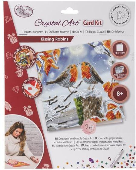 Produktbild Craft Buddy Küssende Vögel, Karte 18x18cm Crystal Art