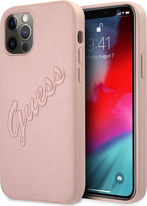 Actual product image Guess Hard Cover Saffiano Vintage Scrip (Apple iPhone 12 Pro Max)