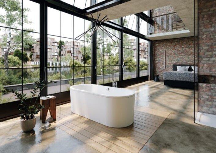 Produktbild Kaldewei Classic Duo Oval, freistehende Badewanne, 170x75x42 cm, mit Schürze Aussenfarbe alpinweiss (170 cm, 75 cm)