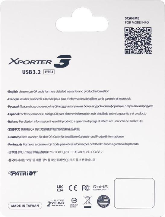 Voedingswaarden en ingrediënten Patriot SD-kaart 32GB VX-serie MicroSDHC V30 PS1679 (32 GB, microSDHC, U3, UHS-I)
