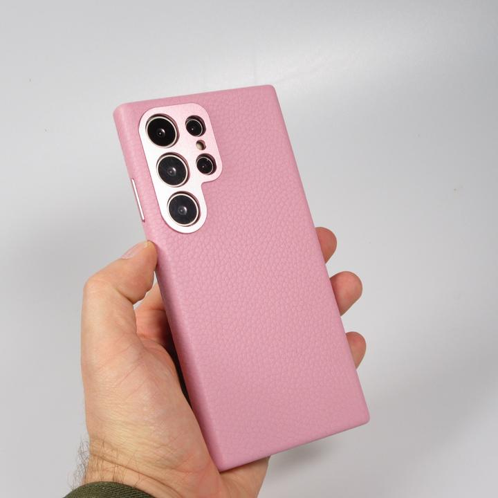 Actual product image PhoneLook Coque Cuir de veau luxe grainé intégral avec boutons métalliques et MagSafe (Samsung Galaxy S24 Ultra)