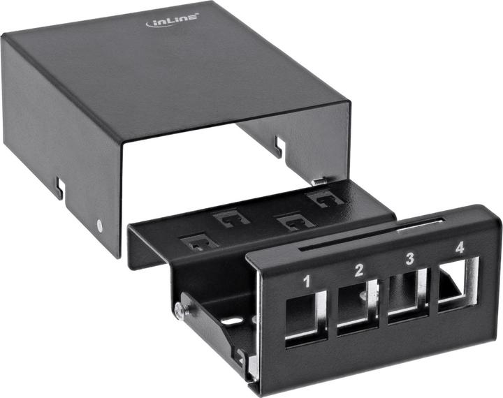 InLine Patch field socket surface mount for 4x Keystone RJ45