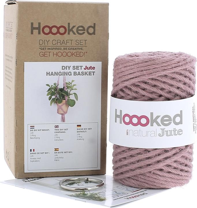 Produktbild Hoooked Bastelset Makramee Blumenampel Rosa
