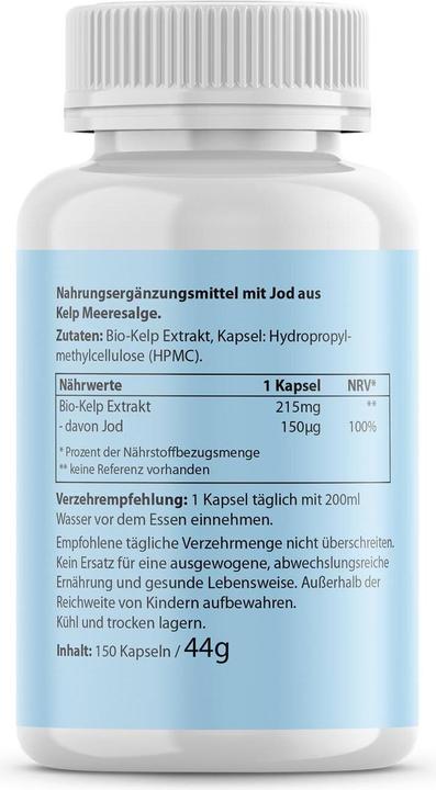 Valori nutrizionali e ingredienti Biotanicals Natürliches Jod (1 Pezzo/i, Pillole, 44 g)