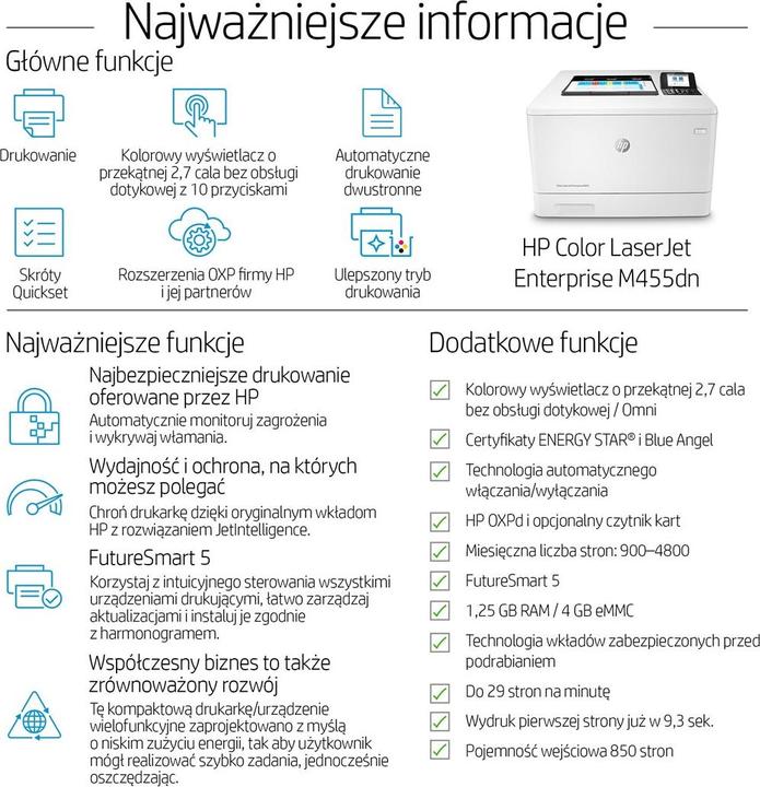 Produktbild HP Color LaserJet Enterprise M455dn (Laser, Farbe)