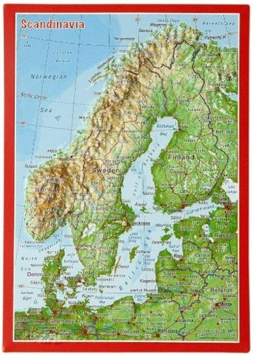 Image du produit Carte postale 3D en relief Scandinavie