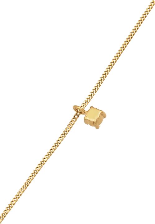 Actual product image Elli Necklace Choker Synthetic Emerald 925 Silver Gold Plated (925 Sterling silver, 36 cm)