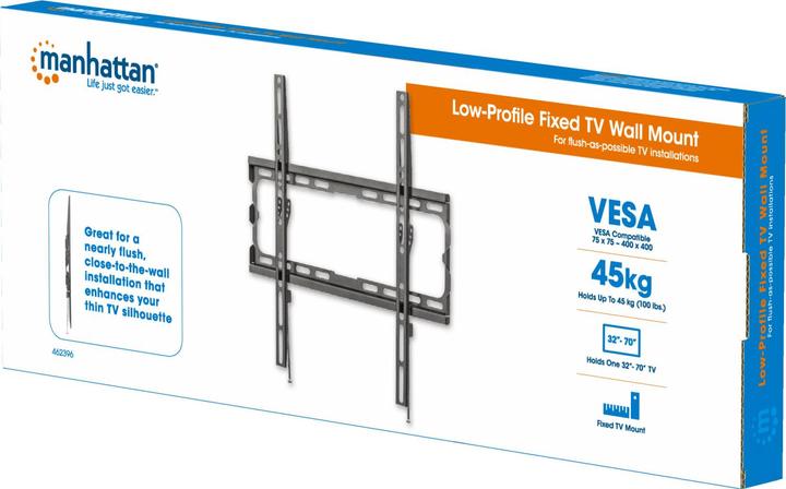 Produktbild Manhattan Ultraflache TV-Wandhalterung, starr (Wand, 70", 45 kg)