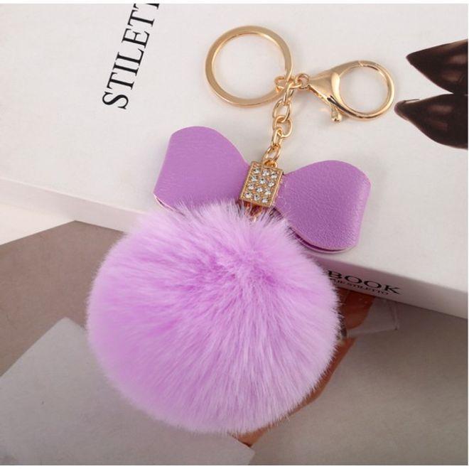 Actual product image MU Style Pompom keychain with bow