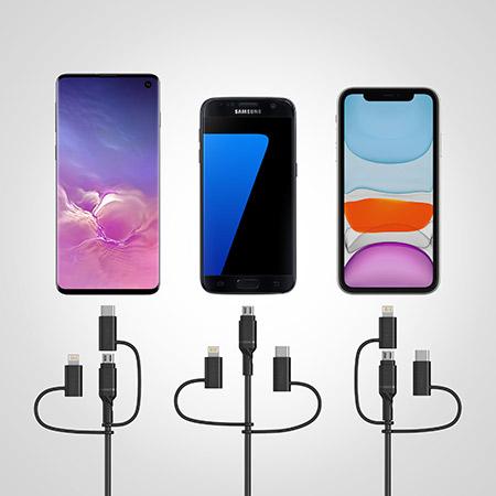Image du produit OtterBox Câble 3 en 1 USBA-Micro/Lightning/USB-C (1 m, USB 2.0)