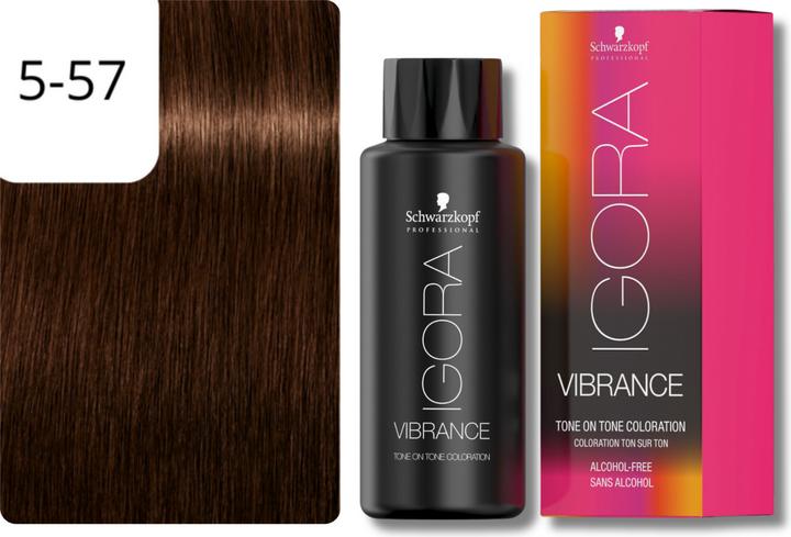 Actual product image Schwarzkopf Professional IGORA Vibrance Hair Tint NEW (5-57 Light Brown Gold Copper)