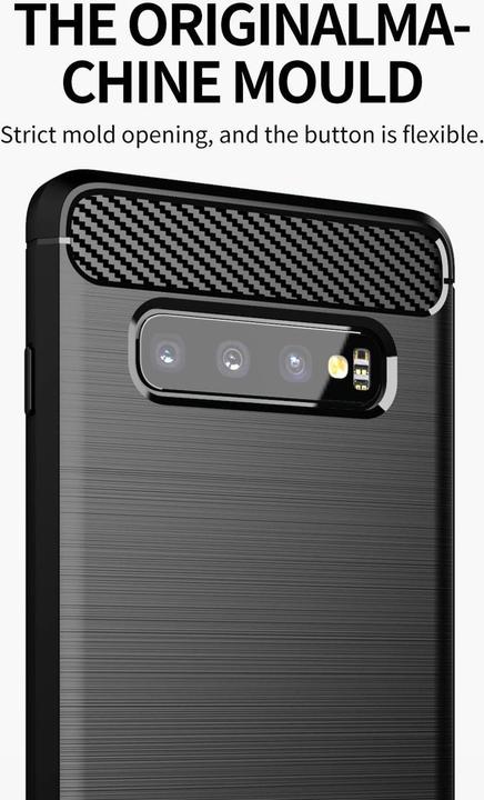 Actual product image Cadorabo TPU Ultra Slim carbon stainless steel Combi Cover (Samsung Galaxy S10+)