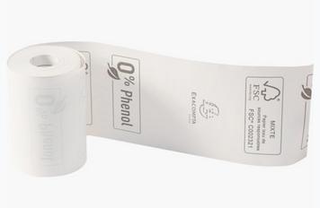 Produktbild Exacompta Thermorolle 1-lagig, B57xø40 Mm, Rückseitig Bedruckt, 55g - Weiss - Neu