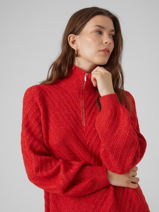 Actual product image Vero Moda VMANJASTINNA HIGHNECK ZIP DRESS GA EXC Knit Dress (S)
