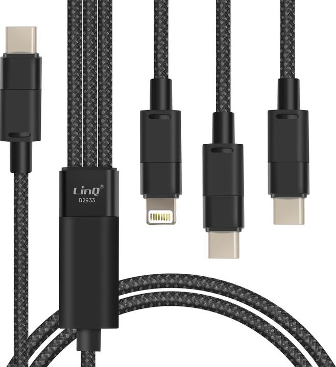 Actual product image LinQ USB-C / 2x USB-C + Lightning cable (1.20 m, USB 3.2 Gen 1)