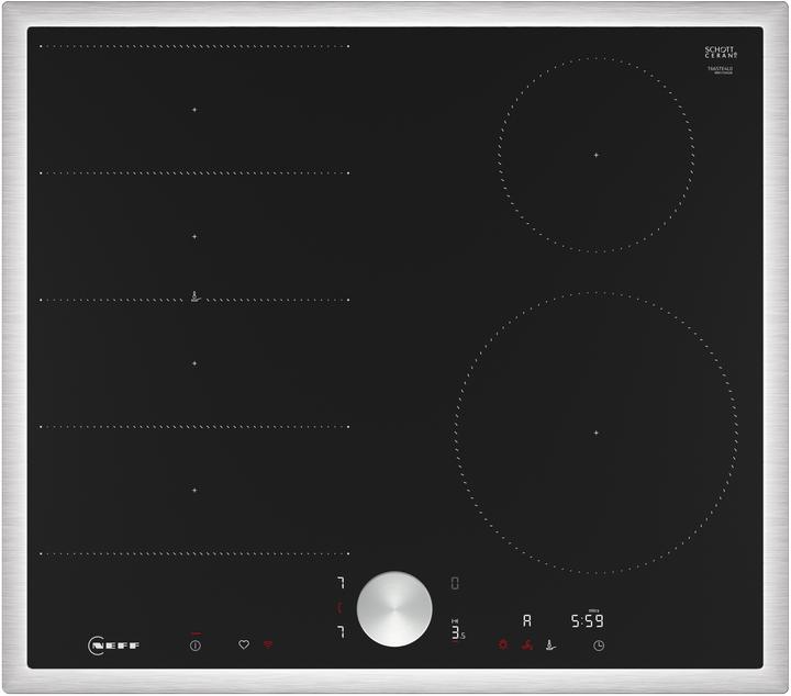 Image du produit Neff N 90, Table de cuisson à induction, 60 cm, noir, Avec cadre en applique, T66STE4L0