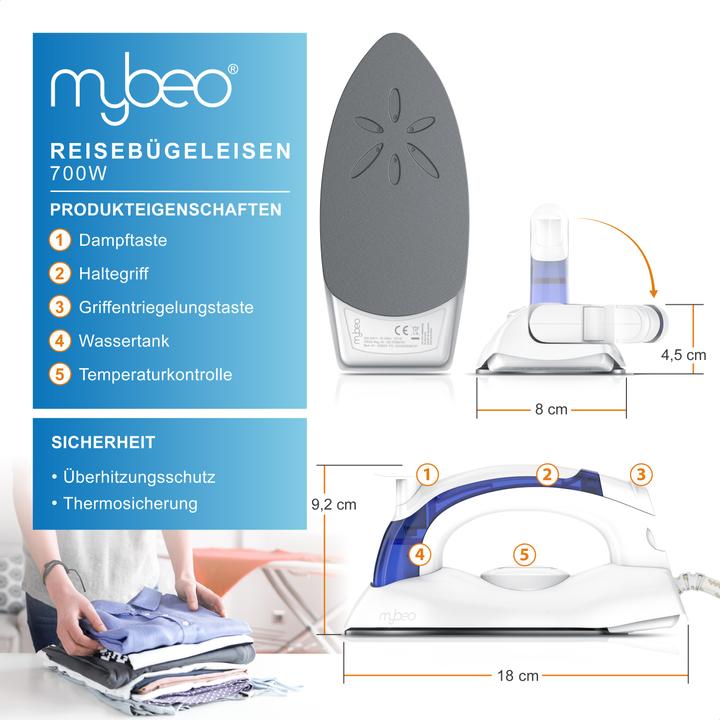 Image du produit Mybeo Fers à repasser de voyage (700 W)