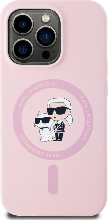 Immagine prodotto Karl Lagerfeld Custodia Liquid Silicone Karl e Choupette MagSafe per iPhone 14 Pro Rosa (Apple iPhone 14 Pro)