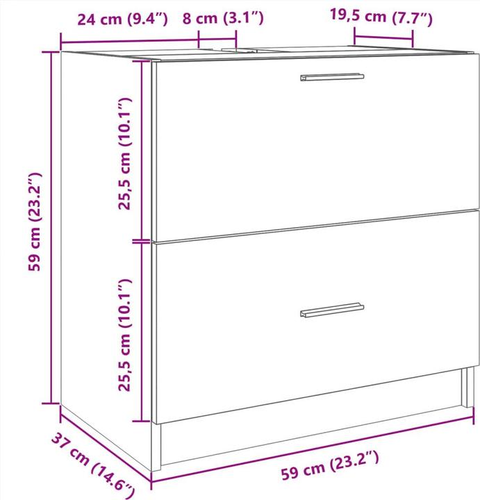 Image du produit VidaXL Meuble sous lavabo (59 x 37 x 59 cm)