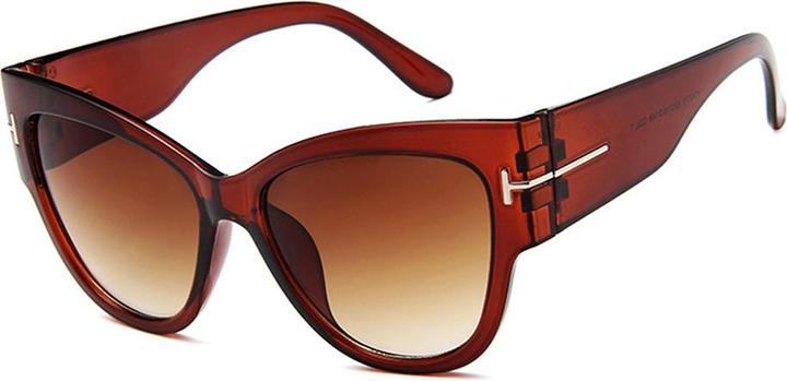 Techsuit - Sunglasses (9778) - for Women with PC Frame and Lens, Cat Eye - Brown