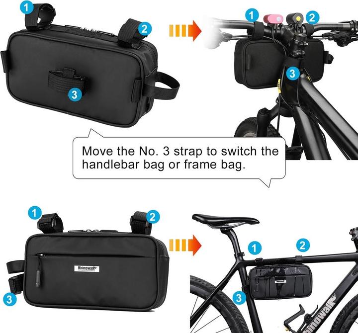 Produktbild Mobygo Kompakte Tasche RHINOWALK schwarz (Rahmentasche)