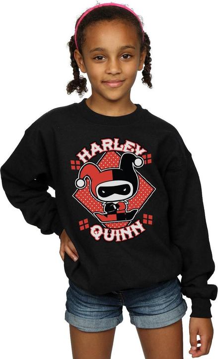 Actual product image Girls Chibi Harley Quinn Badge Sweatshirt (152, 158)
