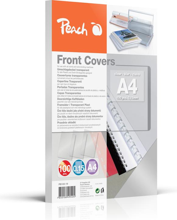 Peach binding cover transparent