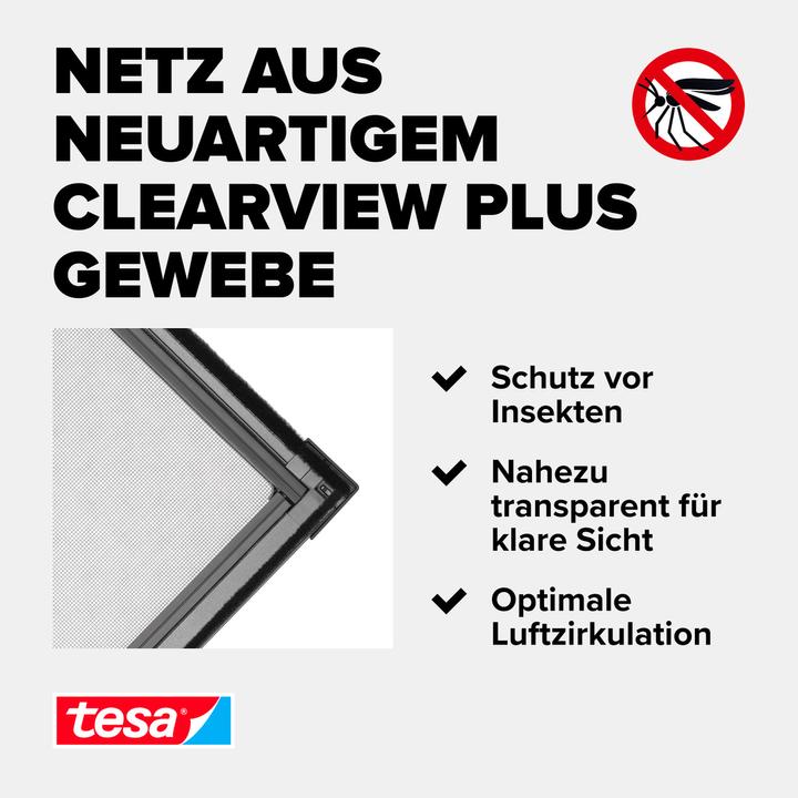Nutritional values and ingredients tesa Insect screen Alu COMFORT for windows, with aluminium frame, without drilling (100 x 120 cm)