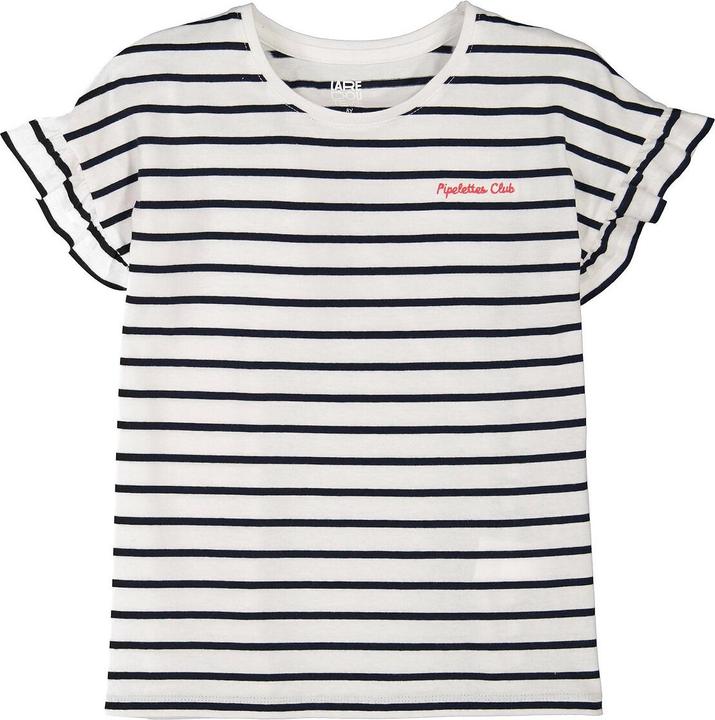 La Redoute Collections Gestreiftes T-Shirt mit Ärmelvolants und Message-Stickerei (102)