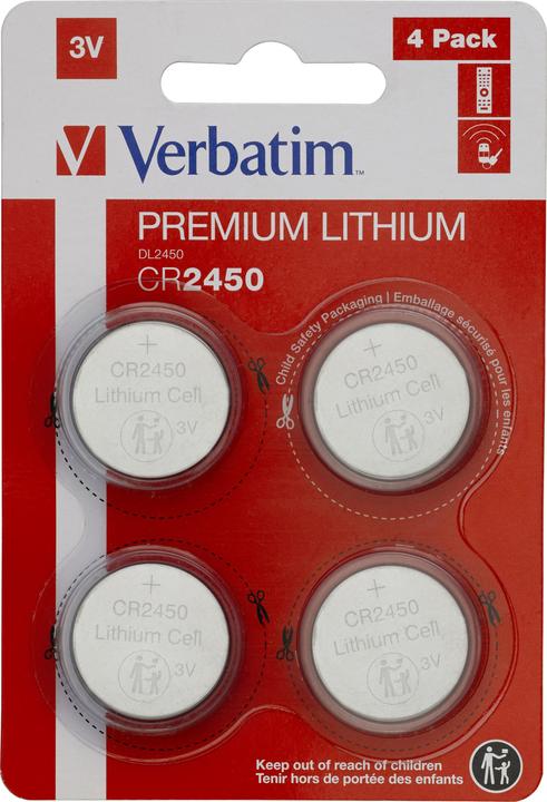Produktbild Verbatim Premium Lithium (4 Stk., CR2450, 580 mAh)
