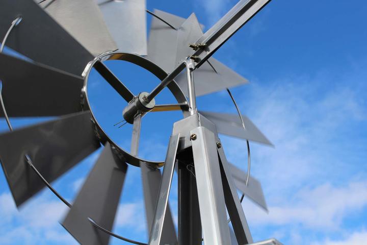 Image du produit Wiltec XPOtool roue à vent avec 245cm de hauteur moulin à vent carillon décoration de jardin treillis