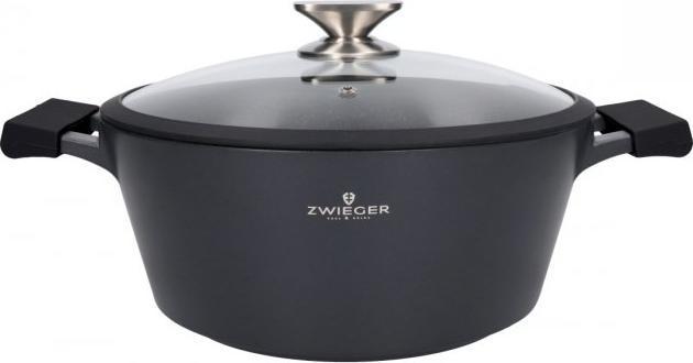 Actual product image Zwieger Black STONE pot with lid 28 cm 5.5 L (Cast aluminium)