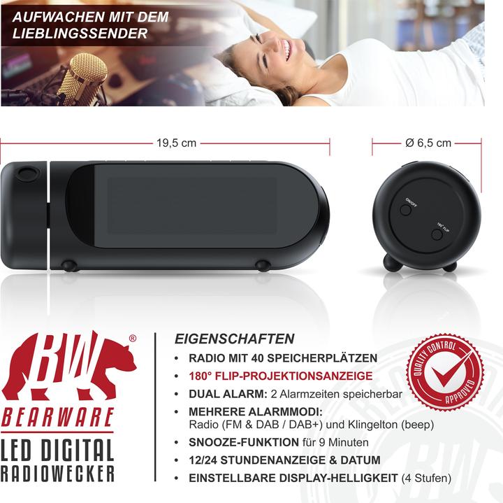 Produktbild Bearware Radiowecker mit Projektion