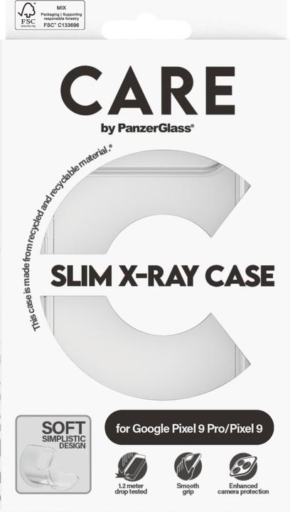 Immagine prodotto PanzerGlass CARE by Custodia alla moda trasparente X-Ray morbida Basic Google Pixel 9/9 Pro (1 Pezzo/i, Google Pixel 9 Pro, Google Pixel 9)