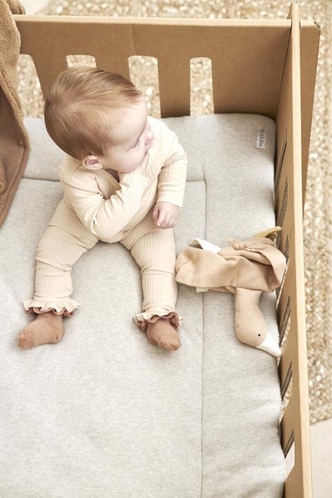 Actual product image Meyco Playpen insert Knit Basic Teddy - sand melange - 77x97cm (77 cm)
