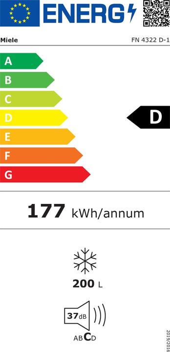 Energy Label Miele Freezers FN 4322 D-1 (Stand-alone, 200 l)