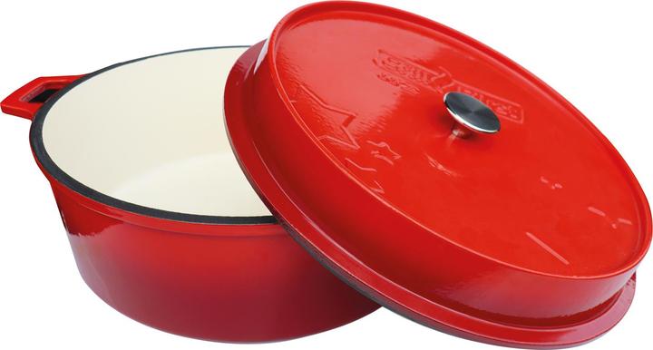Actual product image Grillfürst Dutch Oven without feet - enamelled - DO12 - red
