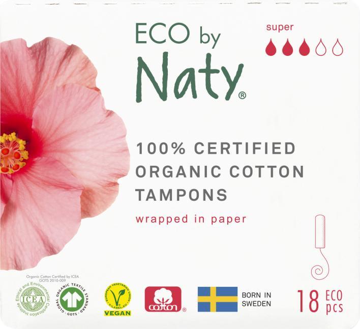 Produktbild Naty Bio-Tampons Super ohne Applikator 18 Stück (15.18 x, Normal)