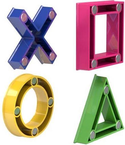 Produktbild Dahle Magnet Set Mega Magnet Mini, je 1 x Kreuz, Kreis, Dreieck, Quadrat, 45 x 45 mm (B x H) 45 mm x 45... (4 x)