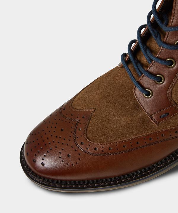 Produktbild Joe Browns Mixed Suede and Leather Tan Brogue Ankle Boots (45)