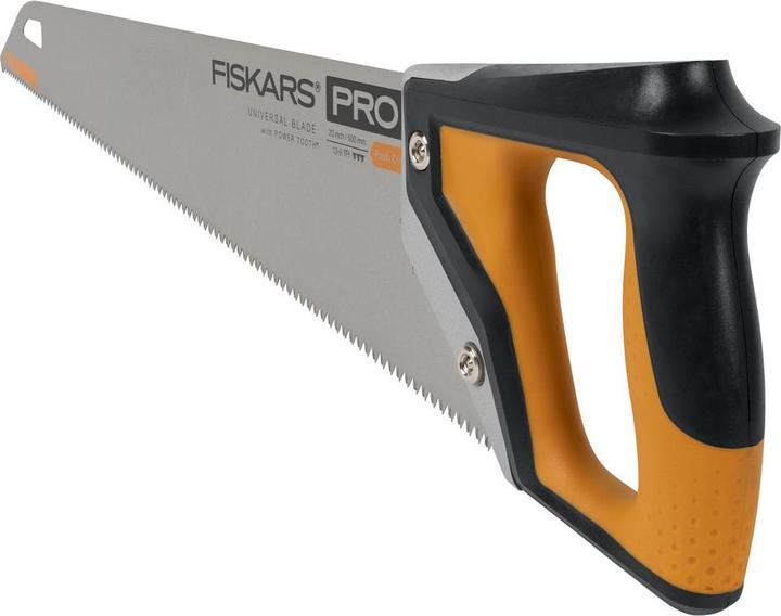 Actual product image Fiskars Pro hand saw for wood, laminate and PVC, saw blade length: 50 cm, 9 TPI, Black/Orange, PowerT