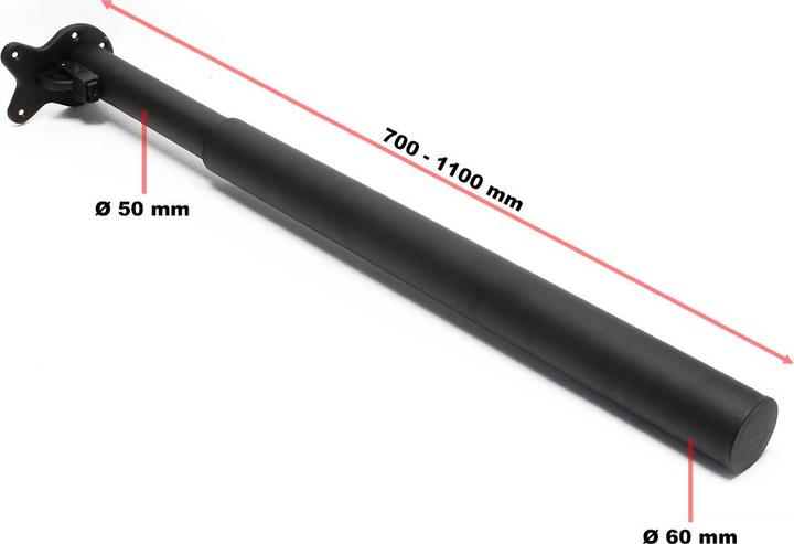 Immagine prodotto Wiltec Piedino da tavolo Lot de 4 Noir Supporto da tavolo regolabile in altezza 70-110cm