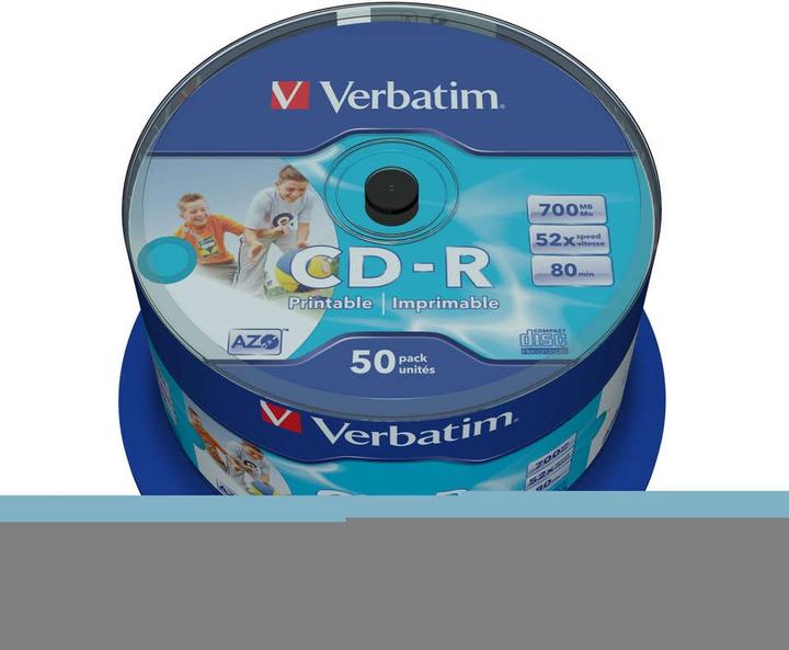 Actual product image Verbatim CD-R, 52x, 700MB, 50 spindle, printable (50 x)