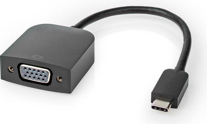Actual product image Nedis USB Adapter USB 3.2 Gen 1 USB-CT Male VGA Female 5 Gbps 0.20 m Round Nickel Plated PVC Black P (USB, 20 cm)